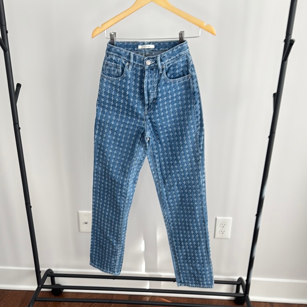PACSUN Blue Patterned Jeans Button Fly Dad Jeans size 24 waist inseam 31